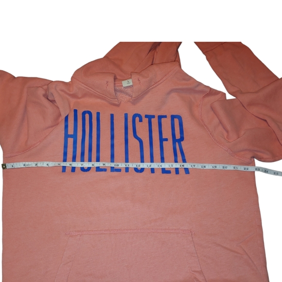 Hollister Sweatshirt Hoodie, Orange with Blue Letters, Size Large - Picture 3 of 10